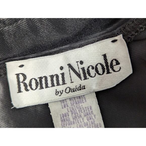 RONNI NICOLE! LUXURIOUS BLACK FULL LENGTH, SHEER TOP MAXI DRESS! DRAPEY! SZ 12 - Picture 6 of 8